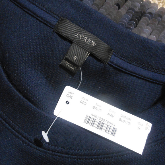 J CREW Sequin Trim Sweatshirt S NWT NAVY - Picture 4 of 7